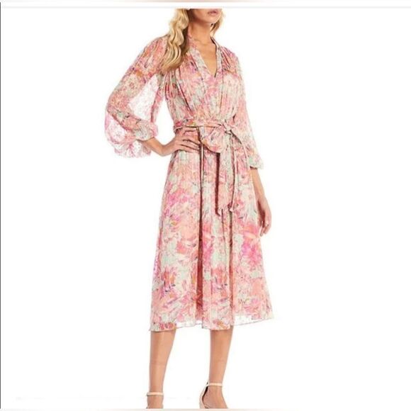 Alex Marie Dresses & Skirts - Alex Marie Hayden V-Neck Long Blouson Sleeve Tie Waist Floral Print size 20W